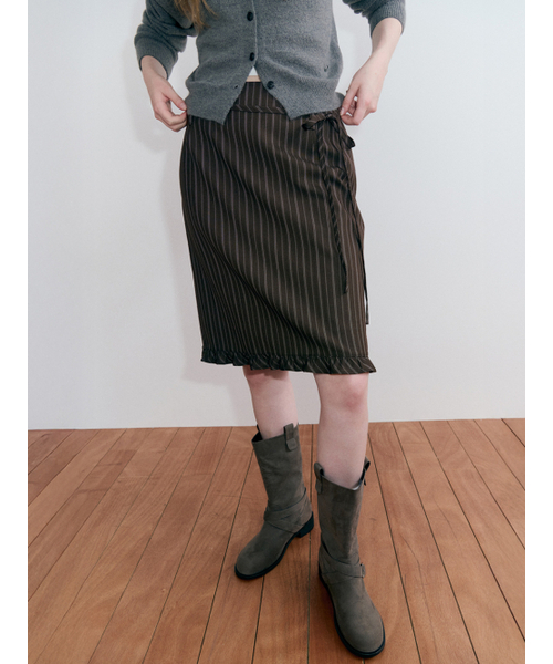 ETMON(エトモン)の「フリルミディスカート ブラウン(スカート・レディース・その他・SMALL/MEDIUM)」の1枚目の写真