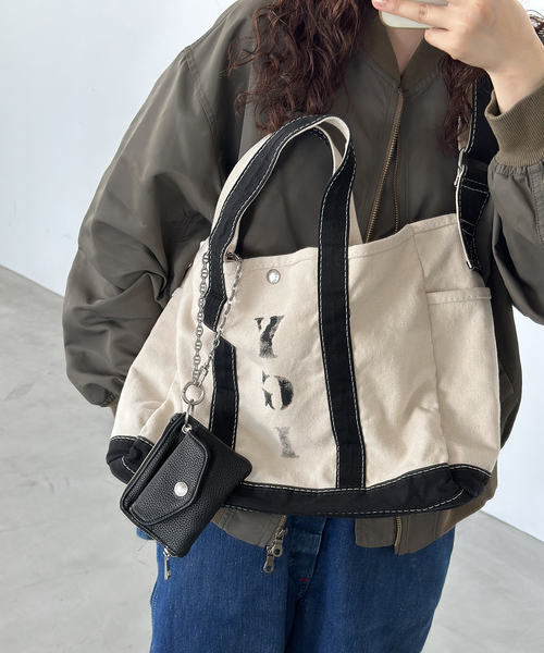 FRAMeWORK(フレームワーク)の「≪追加≫YA GOOD IDEAS STENCIL SHOULDER トート 3(トートバッグ・レディース・ウッド/ブラック・FREE)」の1枚目の写真