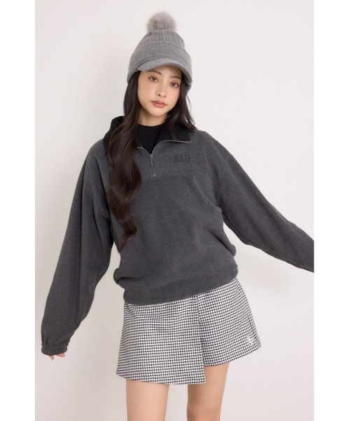 RIENDA GOLF(リエンダゴルフ)の「【RIENDA GOLF】ハーフジップフリースプルオーバー 秋服 冬服(スウェット・レディース・アイボリー/ダークグレー・SMALL/MEDIUM)」の6枚目の写真