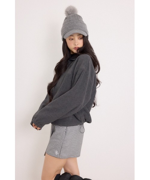 RIENDA GOLF(リエンダゴルフ)の「【RIENDA GOLF】ハーフジップフリースプルオーバー 秋服 冬服(スウェット・レディース・アイボリー/ダークグレー・SMALL/MEDIUM)」の7枚目の写真