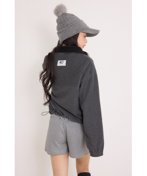 RIENDA GOLF(リエンダゴルフ)の「【RIENDA GOLF】ハーフジップフリースプルオーバー 秋服 冬服(スウェット・レディース・アイボリー/ダークグレー・SMALL/MEDIUM)」の8枚目の写真