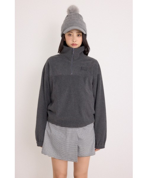RIENDA GOLF(リエンダゴルフ)の「【RIENDA GOLF】ハーフジップフリースプルオーバー 秋服 冬服(スウェット・レディース・アイボリー/ダークグレー・SMALL/MEDIUM)」の9枚目の写真