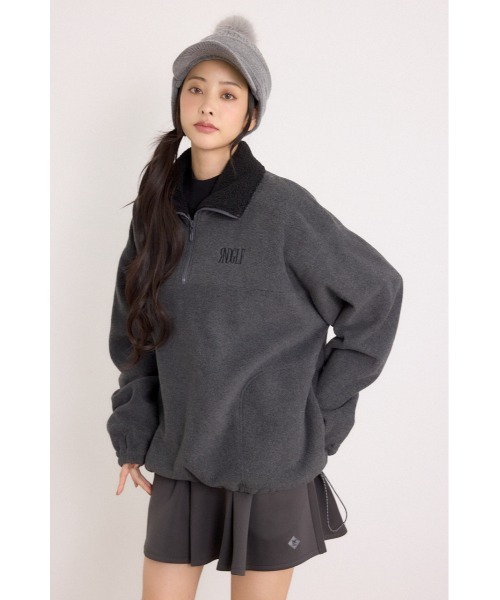 RIENDA GOLF(リエンダゴルフ)の「【RIENDA GOLF】ハーフジップフリースプルオーバー 秋服 冬服(スウェット・レディース・アイボリー/ダークグレー・SMALL/MEDIUM)」の10枚目の写真