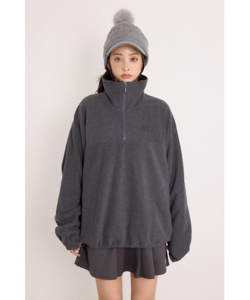 RIENDA GOLF(リエンダゴルフ)の「【RIENDA GOLF】ハーフジップフリースプルオーバー 秋服 冬服(スウェット・レディース・アイボリー/ダークグレー・SMALL/MEDIUM)」の11枚目の写真
