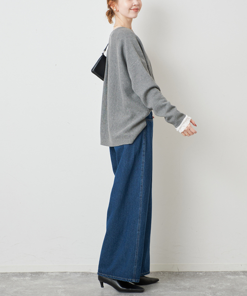 SLOBE IENA（スローブイエナ）の「ワイドシルエットデニム（デニムパンツ・レディース・ブルー・34/36/38）」の3枚目の写真
