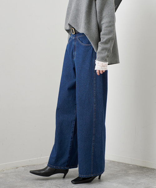 SLOBE IENA（スローブイエナ）の「ワイドシルエットデニム（デニムパンツ・レディース・ブルー・34/36/38）」の7枚目の写真