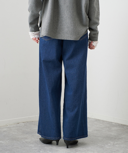 SLOBE IENA（スローブイエナ）の「ワイドシルエットデニム（デニムパンツ・レディース・ブルー・34/36/38）」の8枚目の写真
