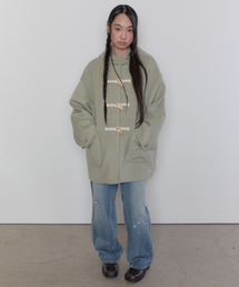 カシミヤフード付きダッフルコート[ミント]