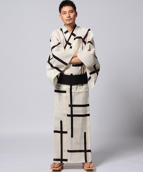 UNITED ARROWS（ユナイテッドアローズ）の「誉 浴衣 破れ格子（浴衣・メンズ・ホワイト/ブラック・MEDIUM/LARGE）」の9枚目の写真