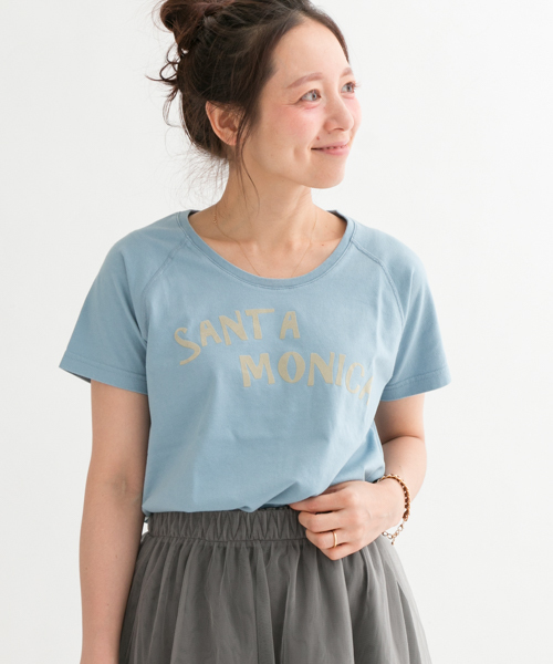 URBAN RESEARCH Sonny Label（アーバンリサーチサニーレーベル）の「Sonny Label フロッキーロゴTシャツ（Tシャツ/カットソー・レディース・オフホワイト/オレンジ系その他/ブルー・FREE）」の2枚目の写真