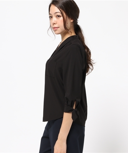 N.(N. Natural Beauty Basic)(エヌエヌナチュラルビューティーベーシック)の「リボンカフススキッパーブラウス(シャツ/ブラウス・レディース・ホワイト/ピンク/ブラック・MEDIUM)」の5枚目の写真