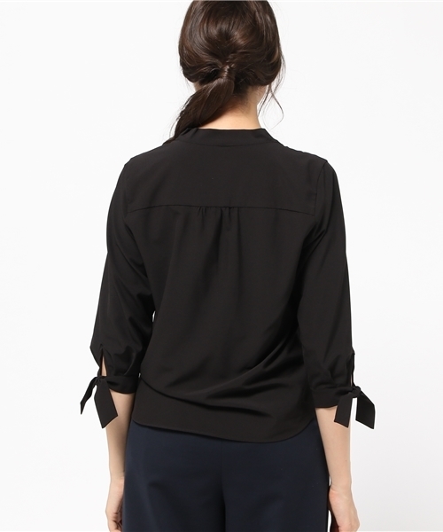 N.(N. Natural Beauty Basic)(エヌエヌナチュラルビューティーベーシック)の「リボンカフススキッパーブラウス(シャツ/ブラウス・レディース・ホワイト/ピンク/ブラック・MEDIUM)」の6枚目の写真