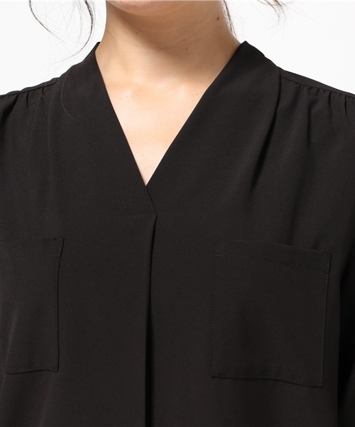 N.(N. Natural Beauty Basic)(エヌエヌナチュラルビューティーベーシック)の「リボンカフススキッパーブラウス(シャツ/ブラウス・レディース・ホワイト/ピンク/ブラック・MEDIUM)」の7枚目の写真