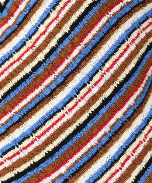 SLY（スライ）の「MULTI BORDER RIBBON 5分袖TOPS（ニット/セーター・レディース・グリーン/レッド/ミント・2/1）」の9枚目の写真