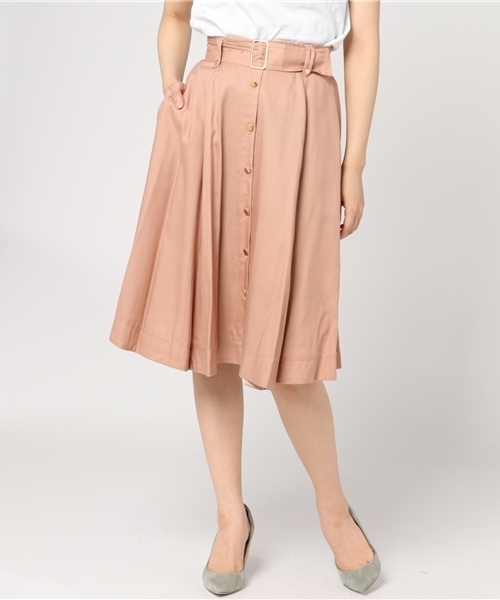 JILL by JILL STUART(ジルバイジルスチュアート)の「BUTTONED FLAIR SK(スカート・レディース・ピンク/レッド/ネイビー・SMALL/MEDIUM)」の1枚目の写真