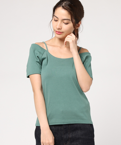 Heather(ヘザー)の「2WAYオフショルT 761820(Tシャツ/カットソー・レディース・アイボリー/ブラック/グリーン・FREE)」の9枚目の写真