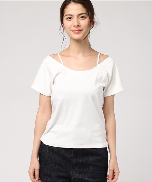 Heather(ヘザー)の「2WAYオフショルT 761820(Tシャツ/カットソー・レディース・アイボリー/ブラック/グリーン・FREE)」の4枚目の写真