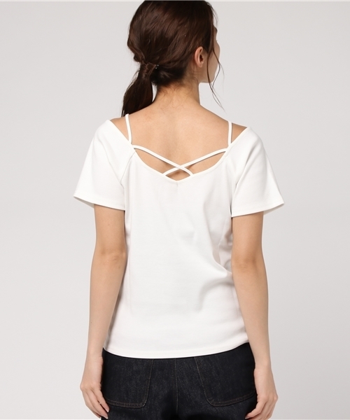 Heather(ヘザー)の「2WAYオフショルT 761820(Tシャツ/カットソー・レディース・アイボリー/ブラック/グリーン・FREE)」の6枚目の写真