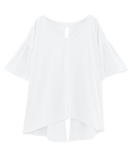 Luz Llena(ラズレナ)の「バックリボンデザイン/ビッグシルエットTシャツ(Tシャツ/カットソー・レディース・ブラック/マスタード/オフホワイト・MEDIUM)」の1枚目の写真