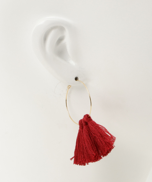 TONE SELECT GOODS(トーンセレクトグッズ)の「【glou】フリンジタッセルピアス(ピアス(両耳用)・レディース・ベージュ/レッド/ピンク系その他/ミント/イエロー/トリコロール/ピンク系その他2/スカイブルー・FREE)」の11枚目の写真