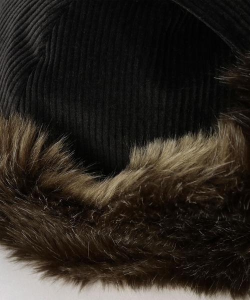 INFIELDER DESIGN（インフィールダーデザイン）の「＜INFIELDER DESIGN＞コーデュロイキャップ（キャップ・レディース・ブラック/ベージュ・FREE）」の4枚目の写真