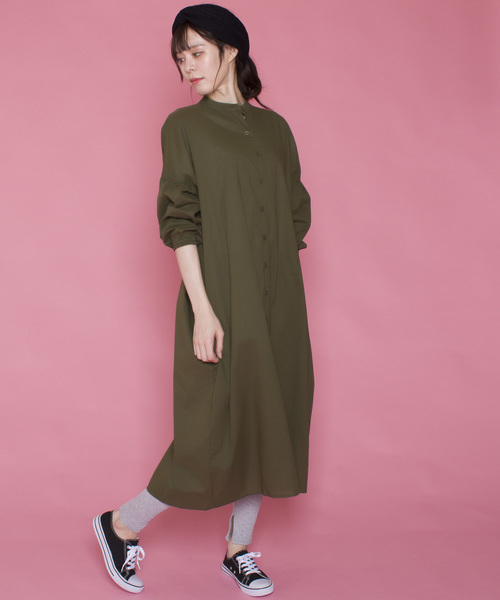 lala Born（ララボーン）の「lala born/ロングスタンドカラーシャツワンピ（ワンピース・レディース・その他/ベージュ/ブラック/アイボリー/カーキ・FREE）」の7枚目の写真