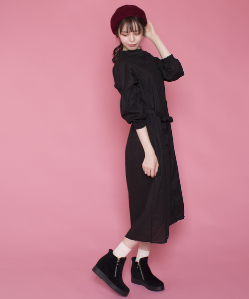 lala Born（ララボーン）の「lala born/ロングスタンドカラーシャツワンピ（ワンピース・レディース・その他/ベージュ/ブラック/アイボリー/カーキ・FREE）」の9枚目の写真