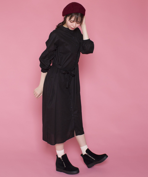 lala Born（ララボーン）の「lala born/ロングスタンドカラーシャツワンピ（ワンピース・レディース・その他/ベージュ/ブラック/アイボリー/カーキ・FREE）」の10枚目の写真