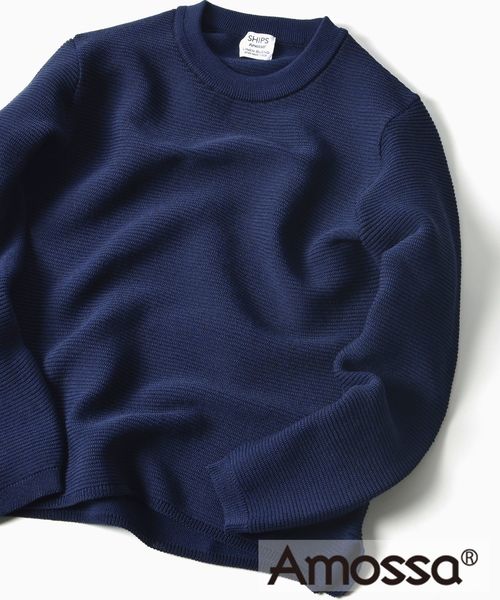 SHIPS(シップス)の「【Begin4月号掲載】SC: MADE IN JAPAN "AMOSSA(R) LS" リネン ワッフル プルオーバー ニット(ニット/セーター・メンズ・ベージュ/イエロー/ライトグリーン/ネイビー・SMALL/MEDIUM/LARGE/X-LARGE)」の4枚目の写真
