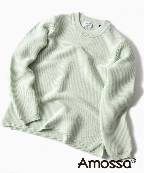 SHIPS(シップス)の「【Begin4月号掲載】SC: MADE IN JAPAN "AMOSSA(R) LS" リネン ワッフル プルオーバー ニット(ニット/セーター・メンズ・ベージュ/イエロー/ライトグリーン/ネイビー・SMALL/MEDIUM/LARGE/X-LARGE)」の3枚目の写真