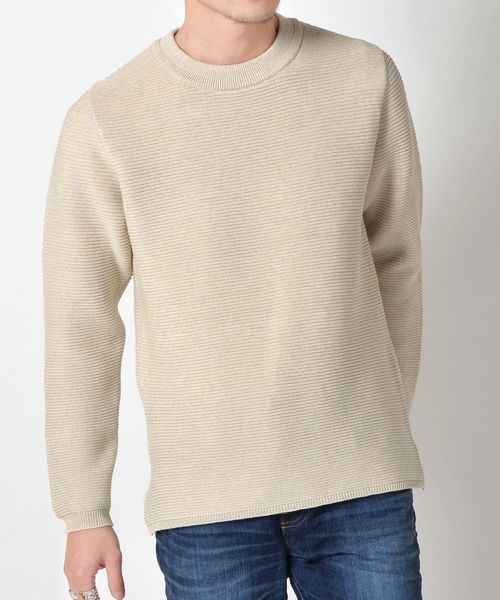 SHIPS(シップス)の「【Begin4月号掲載】SC: MADE IN JAPAN "AMOSSA(R) LS" リネン ワッフル プルオーバー ニット(ニット/セーター・メンズ・ベージュ/イエロー/ライトグリーン/ネイビー・SMALL/MEDIUM/LARGE/X-LARGE)」の5枚目の写真