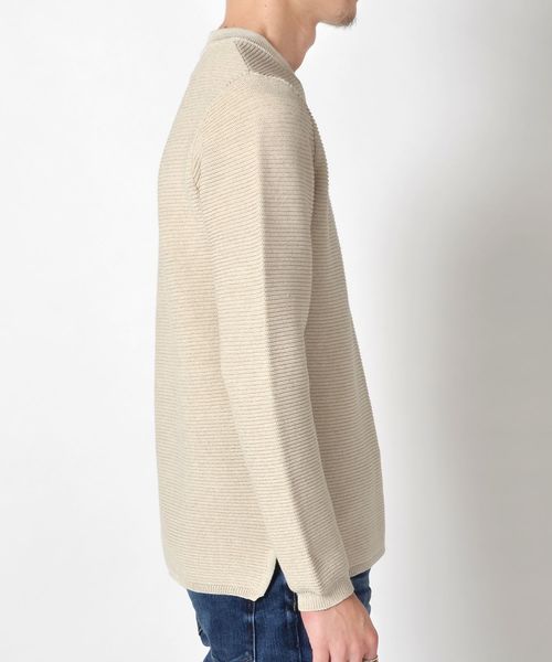 SHIPS(シップス)の「【Begin4月号掲載】SC: MADE IN JAPAN "AMOSSA(R) LS" リネン ワッフル プルオーバー ニット(ニット/セーター・メンズ・ベージュ/イエロー/ライトグリーン/ネイビー・SMALL/MEDIUM/LARGE/X-LARGE)」の6枚目の写真
