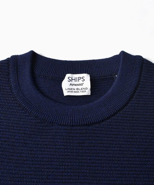 SHIPS(シップス)の「【Begin4月号掲載】SC: MADE IN JAPAN "AMOSSA(R) LS" リネン ワッフル プルオーバー ニット(ニット/セーター・メンズ・ベージュ/イエロー/ライトグリーン/ネイビー・SMALL/MEDIUM/LARGE/X-LARGE)」の8枚目の写真