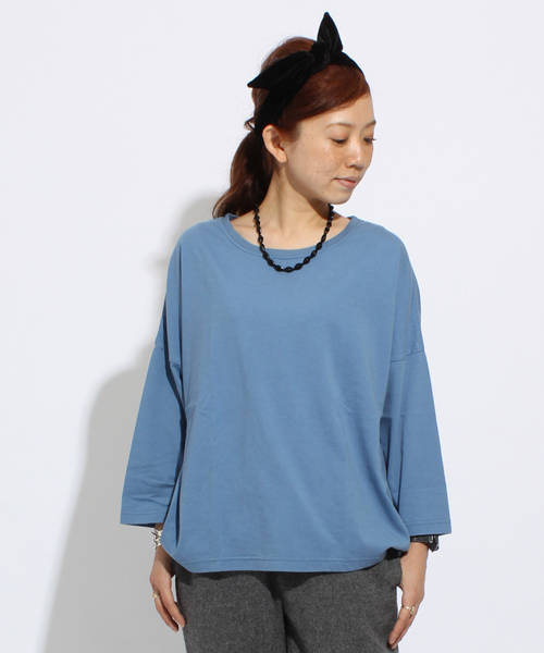 BEAMS BOY（ビームスボーイ）の「○BEAMS BOY / ドロップショルダー 裾ラウンド7分袖（Tシャツ/カットソー・レディース・ホワイト/ブラック/トップグレー/ブルー系その他/ライトピンク・ONE SIZE）」の5枚目の写真