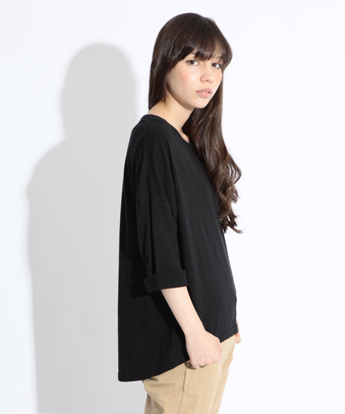 BEAMS BOY（ビームスボーイ）の「○BEAMS BOY / ドロップショルダー 裾ラウンド7分袖（Tシャツ/カットソー・レディース・ホワイト/ブラック/トップグレー/ブルー系その他/ライトピンク・ONE SIZE）」の3枚目の写真