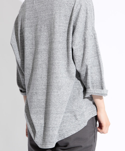 BEAMS BOY（ビームスボーイ）の「○BEAMS BOY / ドロップショルダー 裾ラウンド7分袖（Tシャツ/カットソー・レディース・ホワイト/ブラック/トップグレー/ブルー系その他/ライトピンク・ONE SIZE）」の7枚目の写真