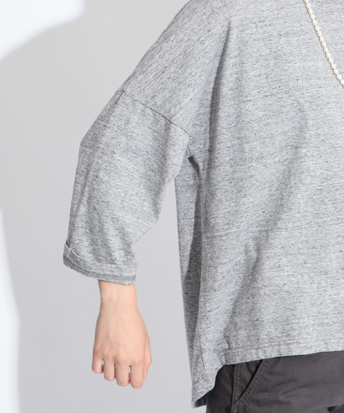 BEAMS BOY（ビームスボーイ）の「○BEAMS BOY / ドロップショルダー 裾ラウンド7分袖（Tシャツ/カットソー・レディース・ホワイト/ブラック/トップグレー/ブルー系その他/ライトピンク・ONE SIZE）」の8枚目の写真