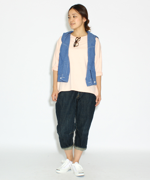 BEAMS BOY（ビームスボーイ）の「○BEAMS BOY / ドロップショルダー 裾ラウンド7分袖（Tシャツ/カットソー・レディース・ホワイト/ブラック/トップグレー/ブルー系その他/ライトピンク・ONE SIZE）」の10枚目の写真