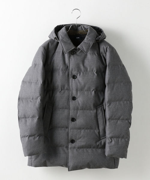 SHIPS(シップス)の「SC: ALLIED FEATHER&DOWN/VANKS(R)加工 ウール ボタン ダウンジャケット□(ダウンジャケット/コート・メンズ・チャコールグレー/グレー/ネイビー/キャメル/ヘザーグレー/コバルトブルー/ダークグレー・LARGE/MEDIUM/X-LARGE/SMALL)」の5枚目の写真