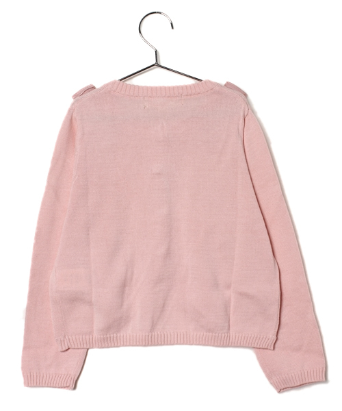 green label relaxing（グリーンレーベルリラクシング）の「○△ダブルリボン カーディガン◆（カーディガン/ボレロ・キッズ・ピンク/ネイビー・105/115/125）」の3枚目の写真