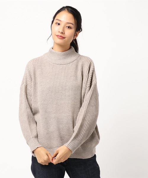 AMERICAN HOLIC(アメリカンホリック)の「・ハイネックローゲージニットプルオーバー(ニット/セーター・レディース・ベージュ/キャメル/ブルーグリーン・FREE)」の13枚目の写真