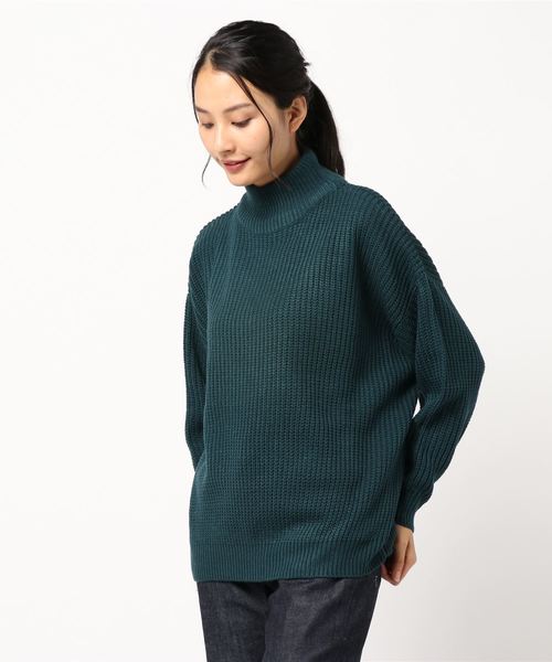 AMERICAN HOLIC(アメリカンホリック)の「・ハイネックローゲージニットプルオーバー(ニット/セーター・レディース・ベージュ/キャメル/ブルーグリーン・FREE)」の1枚目の写真