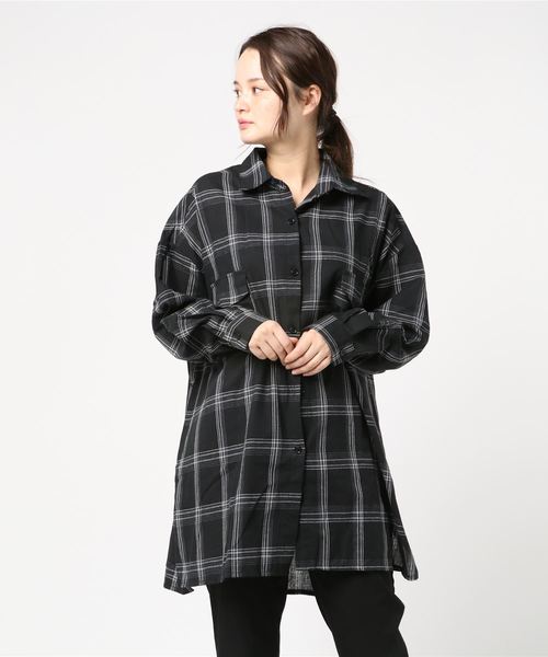 chuclla(チュクラ)の「【chuclla】オーバーサイズチェックシャツ chw713(シャツ/ブラウス・レディース・ブラック/ホワイト・FREE)」の5枚目の写真