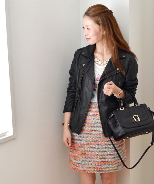 SHIPS for women（シップスフォーウィメン）の「ラムレザー ライダース（ライダースジャケット・レディース・ベージュ系その他/ブラック・38/36）」の2枚目の写真