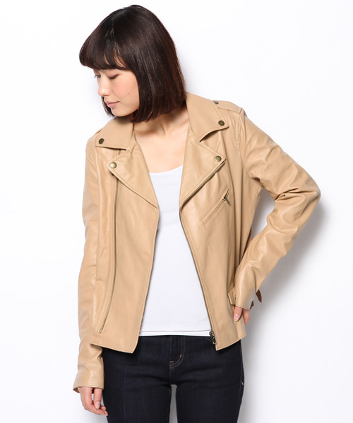 SHIPS for women（シップスフォーウィメン）の「ラムレザー ライダース（ライダースジャケット・レディース・ベージュ系その他/ブラック・38/36）」の13枚目の写真