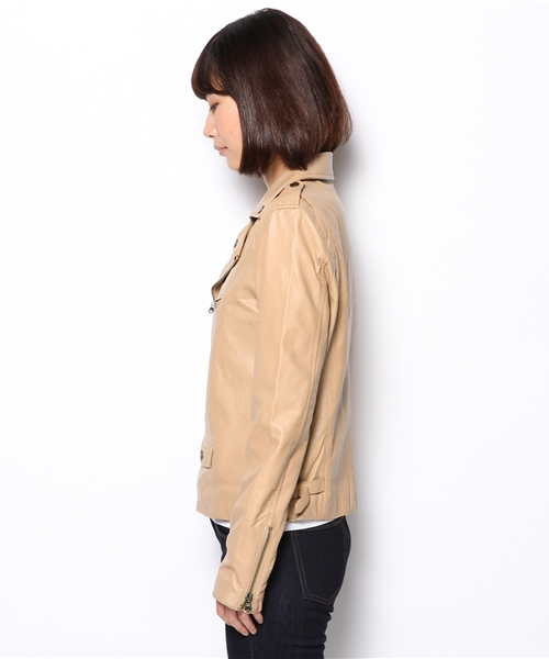 SHIPS for women（シップスフォーウィメン）の「ラムレザー ライダース（ライダースジャケット・レディース・ベージュ系その他/ブラック・38/36）」の7枚目の写真