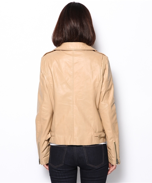 SHIPS for women（シップスフォーウィメン）の「ラムレザー ライダース（ライダースジャケット・レディース・ベージュ系その他/ブラック・38/36）」の12枚目の写真