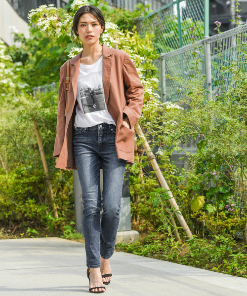 BAYFLOW（ベイフロー）の「セットアップジャケット（テーラードジャケット・レディース・ブラウン/ナチュラル・SMALL/MEDIUM）」の9枚目の写真