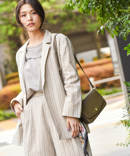 BAYFLOW（ベイフロー）の「セットアップジャケット（テーラードジャケット・レディース・ブラウン/ナチュラル・SMALL/MEDIUM）」の12枚目の写真