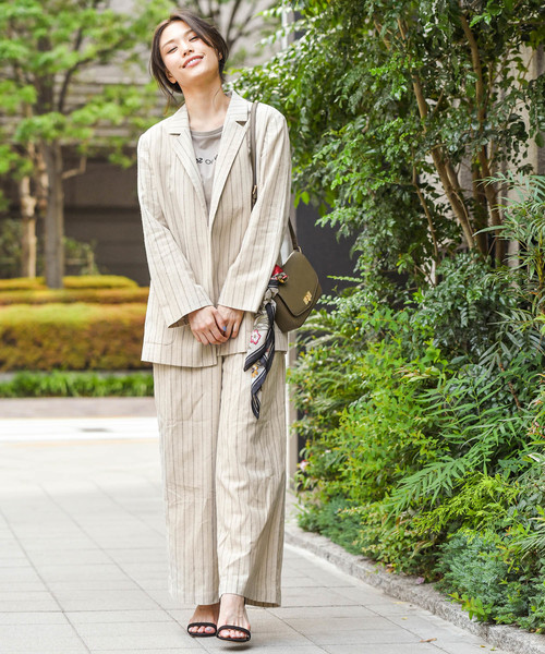 BAYFLOW（ベイフロー）の「セットアップジャケット（テーラードジャケット・レディース・ブラウン/ナチュラル・SMALL/MEDIUM）」の13枚目の写真